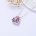TOUPOP Sterling Silver Crystal Letter A Opal Flower Necklace For Women-0-2