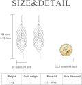 wholesale 925 Sterling Silver Threader Earrings with Rhombus Design Dangle Drop Chain Charms Gifts for Women-0-3