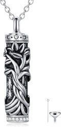 wholesale TOUPOP Tree Of Life Urn Necklaces For Ashes, Cylinder Bar Urn Necklace Sterling Silver Family Tree Keepsake Necklace For Ashes Memorial Cremation Jewelry For Ashes Gifts For Women Mom Wife Sister -0-0