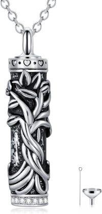 wholesale TOUPOP Tree Of Life Urn Necklaces For Ashes, Cylinder Bar Urn Necklace Sterling Silver Family Tree Keepsake Necklace For Ashes Memorial Cremation Jewelry For Ashes Gifts For Women Mom Wife Sister -undefined