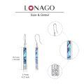 wholesale 925 Sterling Silver White Gold Plated Abalone Shell Long Bar Drop Earrings For Women-0-5