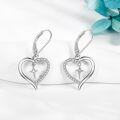 wholesale 925 Sterling Silver Star Cutout Heart Dangle Earrings for Women Gifts-0-2