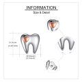 wholesale 925 Sterling Silver Heart Tooth Stud Earrings - Dental Jewelry for Women & Girls-0-3