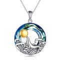 TOUPOP Sterling Silver Crystal Whale Waves Necklace Ocean Animal Jewelry Gift-0-0