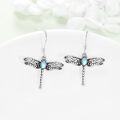wholesale 925 Sterling Silver Turquoise Dragonfly Drop Earrings for Women-0-1