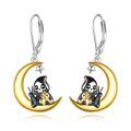 wholesale 925 Sterling Silver Grim Reaper & Chick Moon Charm Leverback Earrings Gifts for Women Girls-0-0