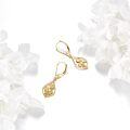wholesale 10K Gold Sunflower Drop Leverback Earrings - Fine for Her-0-3