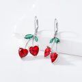 TOUPOP Sterling Silver Fruit Earrings Cherry Strawberry Lemon Pineapple Banana Jewelry Christmas Gifts-0-2