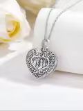 TOUPOP 925 Sterling Silver Heart Urn Necklace For Ashes Keepsake-0-1