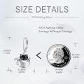 wholesale 925 Sterling Silver Black Cat in Bowl Drop Earrings with Butterfly Dragon Leverbacks-0-3