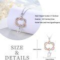 wholesale 925 Sterling Silver Double Heart with Number 17 Charm Pendant Necklace s for Women and Girls-0-5
