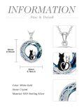 wholesale 925 Sterling Silver Celtic Moon Cats Pendant Necklace s for Her-0-3