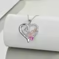TOUPOP Sterling Silver & Birthstone I Love You Forever Sister Pendant Gift-0-4