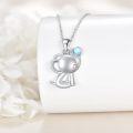 wholesale 925 Sterling Silver Cute Elephant Heart Charm Pendant Necklace for Women-0-4