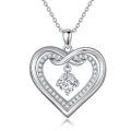 wholesale 925 Sterling Silver 925 with Moissanite Infinity Heart Pendant Necklace for Women Girls-0-0