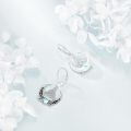 wholesale 925 Sterling Silver Celtic Triquetra Crescent Moon Moonstone Drop Earrings-0-4