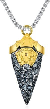 wholesale Arrowhead Necklace For Men 925 Sterling Silver/14k Gold Plated Arrow Head Pendant Necklace Chinese Amulet Talisman Protection Necklace Christmas Gift For Him -undefined