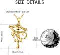 wholesale Gold 925 Sterling Silver Eye of Horus & Ankh Pendant Necklace for Women/Men-0-3