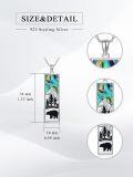 wholesale 925 Sterling Silver Pendant with Turquoise and Abalone Shell - Mountain & Bear Design Necklaces for Women Nature Inspired Gifts-0-4