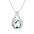 wholesale 925 Sterling Silver Green Moss Agate World Map Pendant Necklace Travel s for Women-0-0