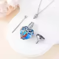 TOUPOP Sterling Silver Blue Crystal Cardinal Urn Necklace For Ashes Memorial Pendant-0-3