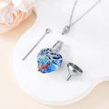 TOUPOP Sterling Silver Blue Crystal Cardinal Urn Necklace For Ashes Memorial Pendant-0-3