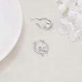wholesale 925 Sterling Silver Cat and Girl Hoop Earrings s for Women-0-3