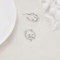 wholesale 925 Sterling Silver Rose Gold Plated Girl Cat Hoop Earrings For Women-0-3
