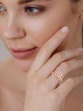 wholesale 925 Sterling Silver Pink And White Crystal Ribbon Ring-0-3