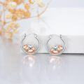 wholesale 925 Sterling Silver Pig Heart Hoop Earrings for Women - Cute Animal Lover's Gift-0-3