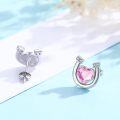 wholesale 925 Sterling Silver & Crystal Horseshoe Stud Earrings - Lucky Heart Charm, Nickel-Free, Lightweight, Gift for Women-0-1