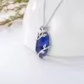 TOUPOP Sterling Silver Rose Flower Gemstone Pendant Necklace-0-4