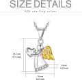 wholesale Sterling Silver Crystal Guardian Angel Necklace Women s Birthday Jewelry Gift-0-21