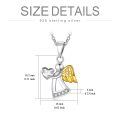 wholesale 925 Sterling Silver Red Heart & Gold Wings Guardian Angel Pendant Necklace for Women's Birthdays Gifts-0-21