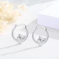 wholesale 925 Sterling Silver Fox Head Huggie Hoop Earrings for Sensitive Ears-0-2