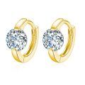wholesale  10K Yellow Gold Moissanite Hoop Earrings, 14mm 2CT D Color Flawless, Hypoallergenic-0-0