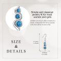 wholesale 925 Sterling Silver Blue Turquoise & Moonstone Drop Earrings for Women-0-4