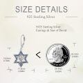 wholesale 925 Sterling Silver Blue Enamel Star of David Dangle Earrings for Women Mothers Day GiftÓÌÌ«½ÌÊÎÆ·Ä¸Ç×½ÚÀñÎï-0-2