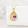 wholesale Sterling Silver Yellow Gold Plated Gemstone Tree of Life Pendant Necklace-0-91