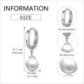 wholesale 925 Sterling Silver Freshwater Pearl Drop Dangle Huggie Hoop Earrings for Women -0-3