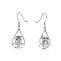 TOUPOP 925 Sterling Silver Owl Dangle Drop Earrings Jewelry Gifts-undefined