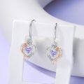 TOUPOP Sterling Silver Alexandrite Heart Butterfly Earrings-0-3