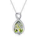 TOUPOP Sterling Silver Birthstone Tree Of Life Teardrop Infinity Necklace-0-0