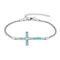 wholesale 925 Sterling Silver Cross Bracelet With Turquoise-0-0