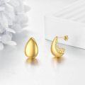 wholesale 925 Sterling Silver Plated Gold Metal Teardrop Filigree Hoop Earrings for Women-0-3