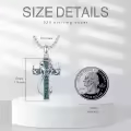 wholesale 925 Sterling Silver Black Enamel Deer Antlers Cross Pendant Necklaces Wholesale with Stainless steel chain for Men -0-17