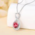 TOUPOP Sterling Silver Ruby Necklace Infinity Love Moon Pendant-0-3