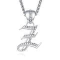wholesale 925 Sterling Silver Letter C Initial Pendant Necklace Platinum Plated Beaded Box Chain-0-0