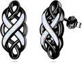wholesale 925 Sterling Silver Celtic Knot Opal Stud Earrings for Women - Good Luck Irish Jewelry-0-0