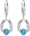 wholesale 925 Sterling Silver Turquoise Horseshoe Earrings for Women - Western Cowgirl Jewelry, Hypoallergenic Lucky Gift-0-0